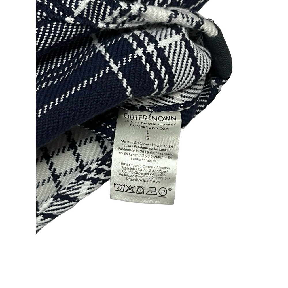 Outerknown Blanket Shirt Flannel Heavyweight Organic Cotton Plaid Men’s L Navy - Picture 5 of 6